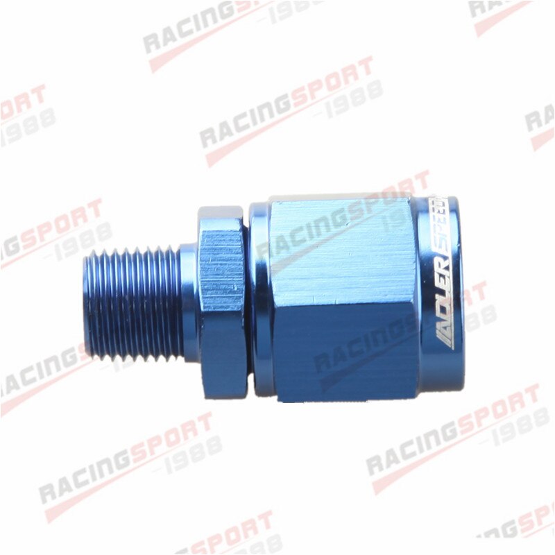 6an an6 til 1/8 "npt kvinnelig svingbar til mannlig rett aluminiumsadapter som passer blå / svart