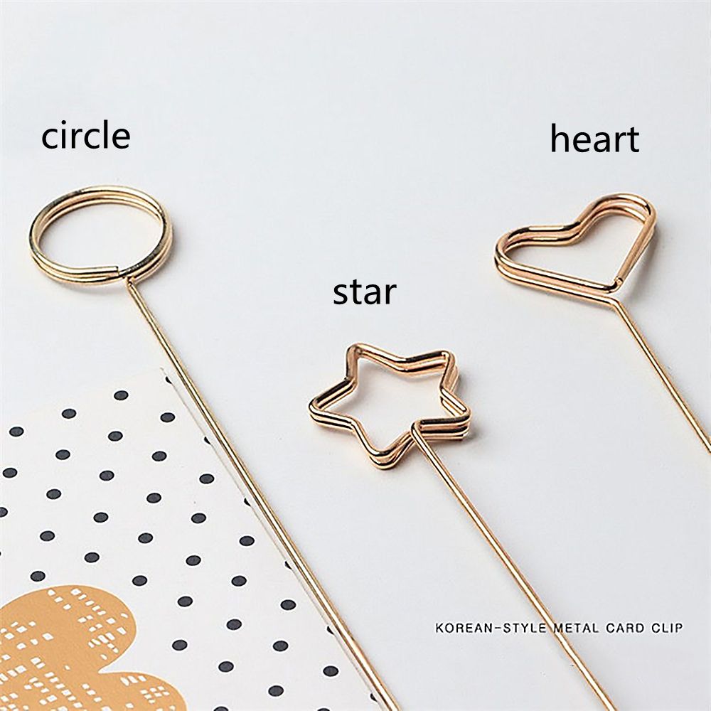 10PCS Golden Flower Bouquet Card Holder Stick Gold Metal Cake Card Flower Bouquet Clips Wedding Party DIY Crafts Accessories