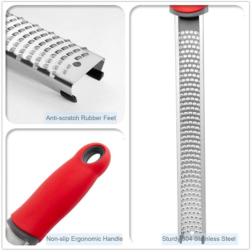 Râpe à zeste Premium-lame en acier inoxydable-pour zeste et râper le fromage-poignée douce au toucher, outils de cuisine