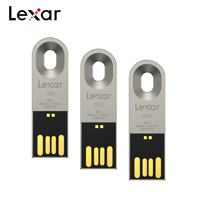 Original Lexar M25 USB 2.0 Flash Drive 32GB 64GB Pen Drive Flash Memory Stick Pendrive Disk for Computer