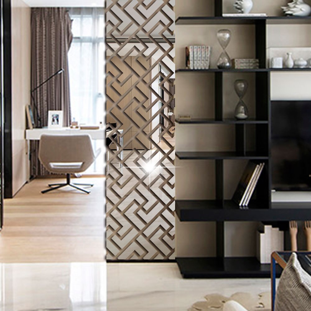 Decorate Home 3D geometry art wall mirror sticker decoration Decals mural painting Removable Decor Wallpaper LF-1181