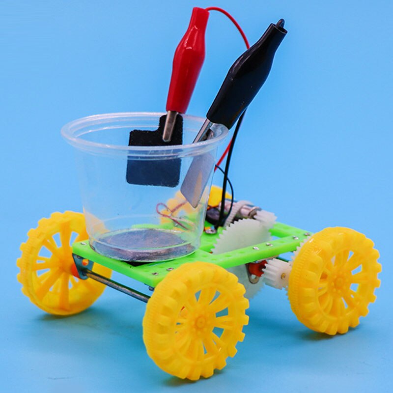 Gizmo-coche eléctrico de agua salada para niños, ensamblado de juguete rompecabezas hecho a mano, recursos didácticos de Física