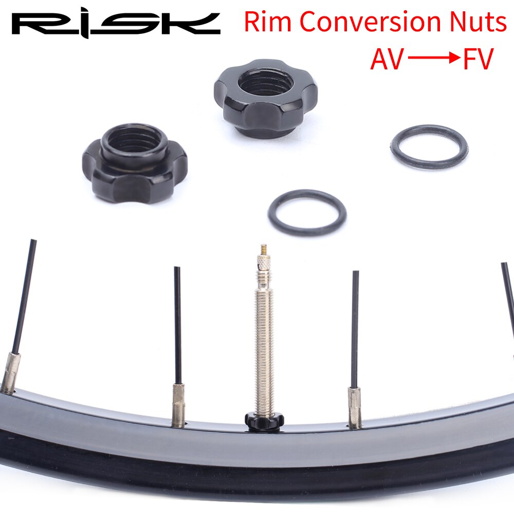 Risk  ra109 cykel tubeless presta ventil adapeter mtb schrader ventil konvertering adapter presta ventil