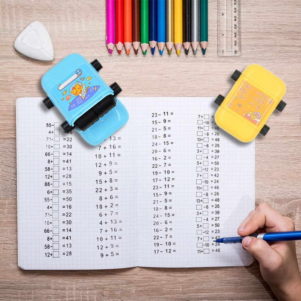 Double-head Math Practice Number Rolling Stamp Addition Subtraction Question Stamp Within 100 Maths Questions Digital Roller
