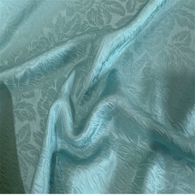 100%  silke stof jacquard crepe brokade silke materiale 19 momme 114cm bredde til fremstilling af avanceret tøj: 5 blå
