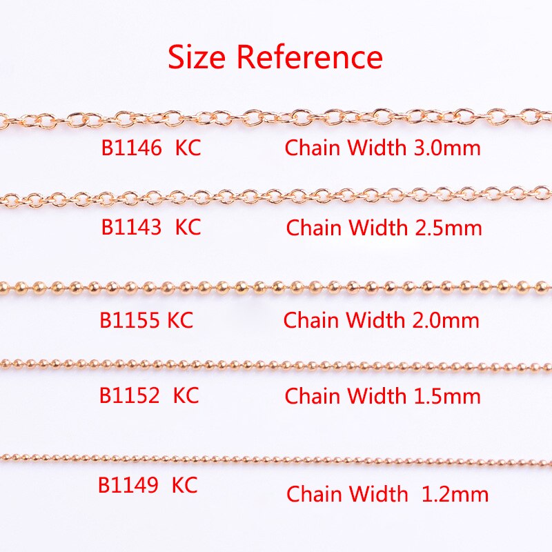 5Meters 10Meters KC Gold Necklace Chain Roll Metal Iron Necklace Chain for Jewelry Making Components Handmade DIY