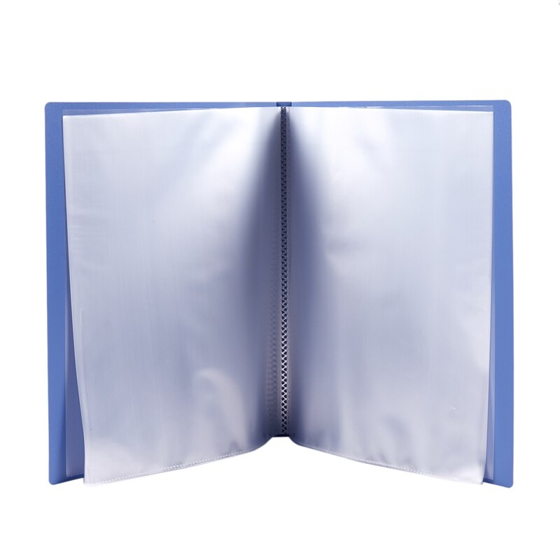 Blue Plastic Cover A4 Clear Book File with 20 Clear Pockets: Default Title