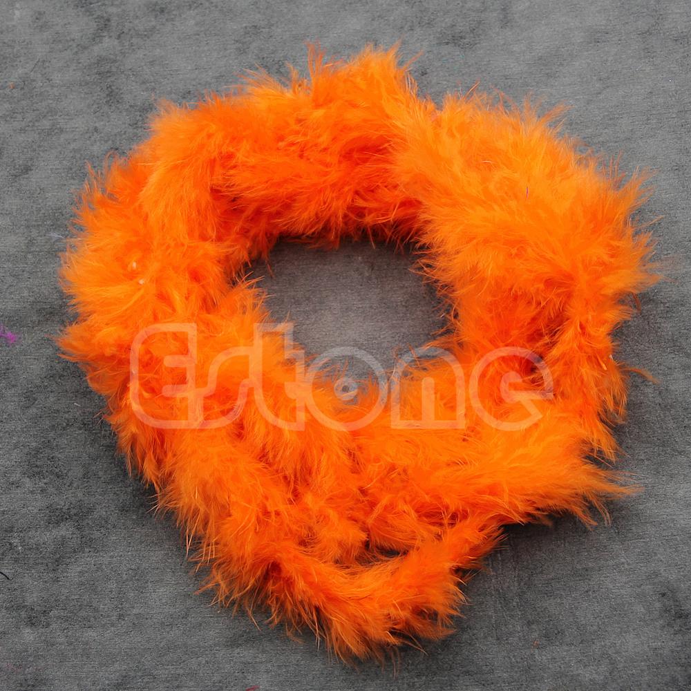 1 PC couleurs différentes 2 mètres Marabou plume Boa pour Burlesque Boas déguisement fête: Orange