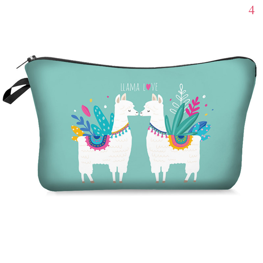 Water Resistant Cosmetic Organizer Bag Makeup bag Printing Llama Cosmetic Bag Women Multifunction Beauty Bag: 4