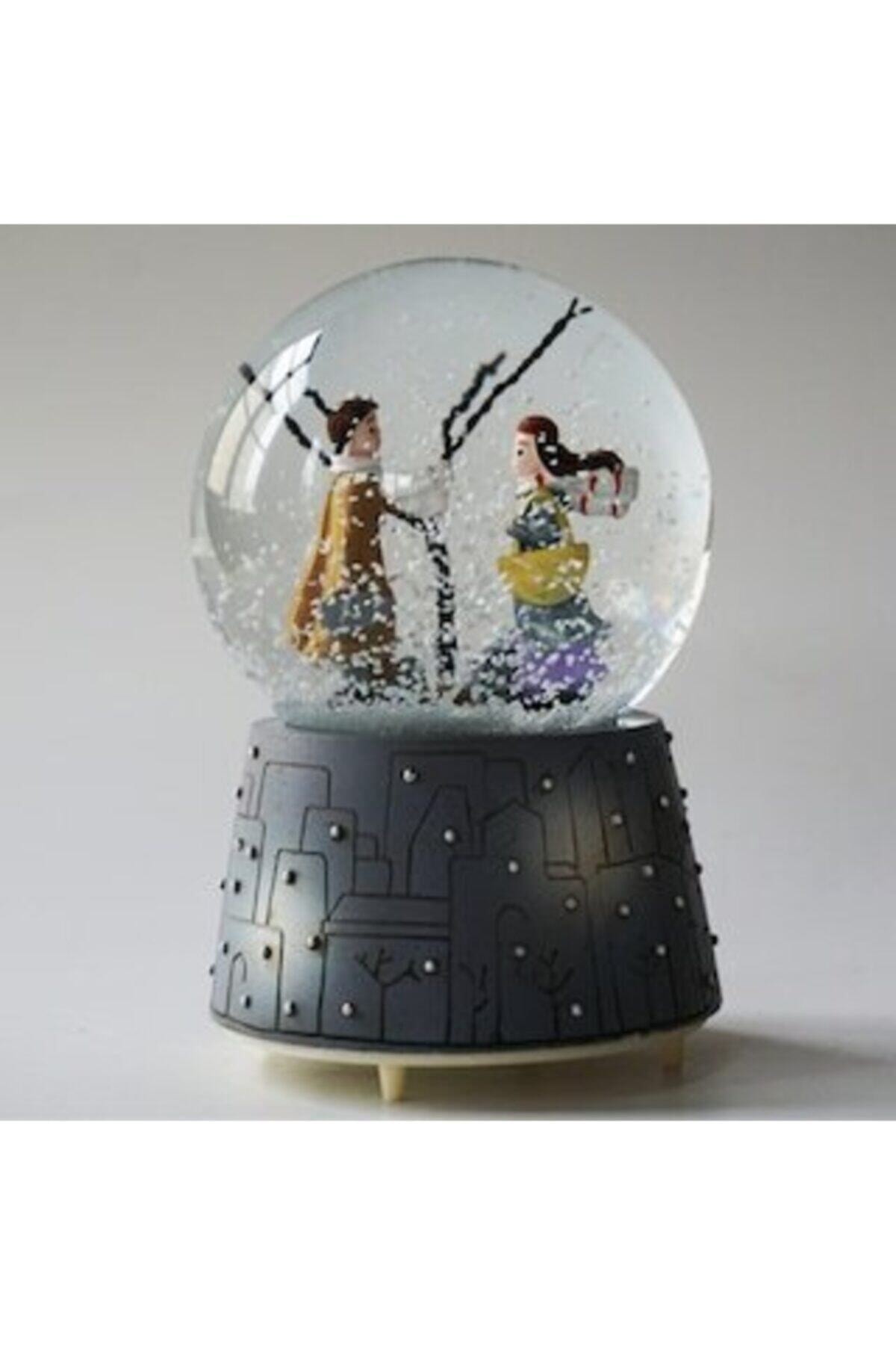 Luminous Music Box Snow Globe Sprayed Romantic Valentine's Day Globes Girl Boy Glass Crystal Ball