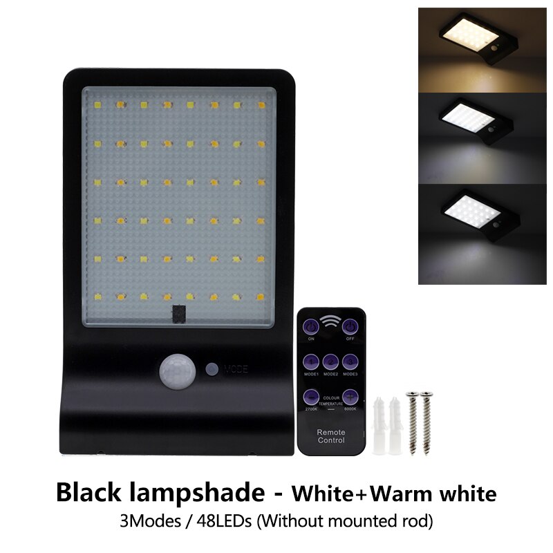 LED Zonne-straat Licht Outdoor Waterdichte Verlichting Voor Garden Wall PIR Bewegingssensor Afstandsbediening Energiebesparende Straat Lampen: Type 3