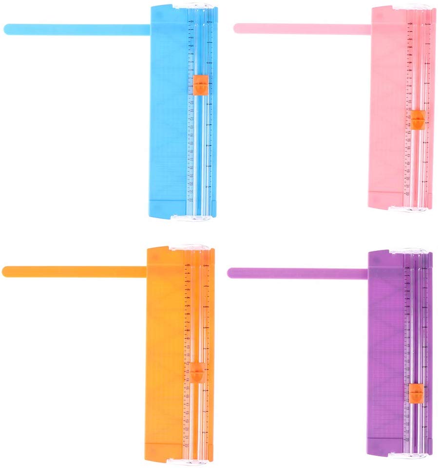 2Pcs Paper Trimmer Guillotine Mini Portable A4/A5 Size Card Cutter Photo Scrapbooking Trimmer With Finger Protection Slide Ruler