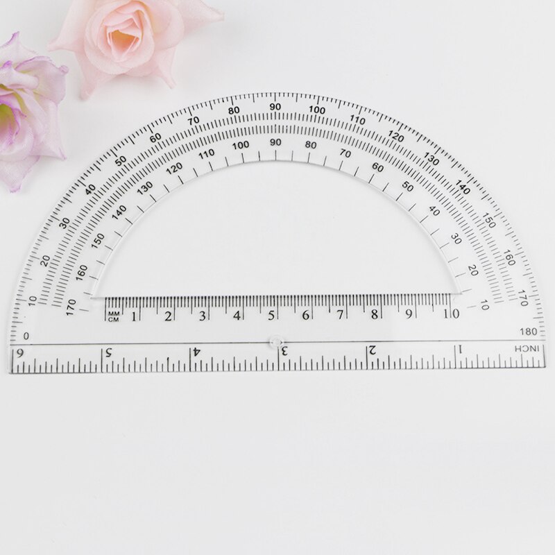 2 Pcs/lot Transparent Plastic Protractor Ruler Math Protractors Digital Protractor School Educational Supplies 180 Degrees,15CM