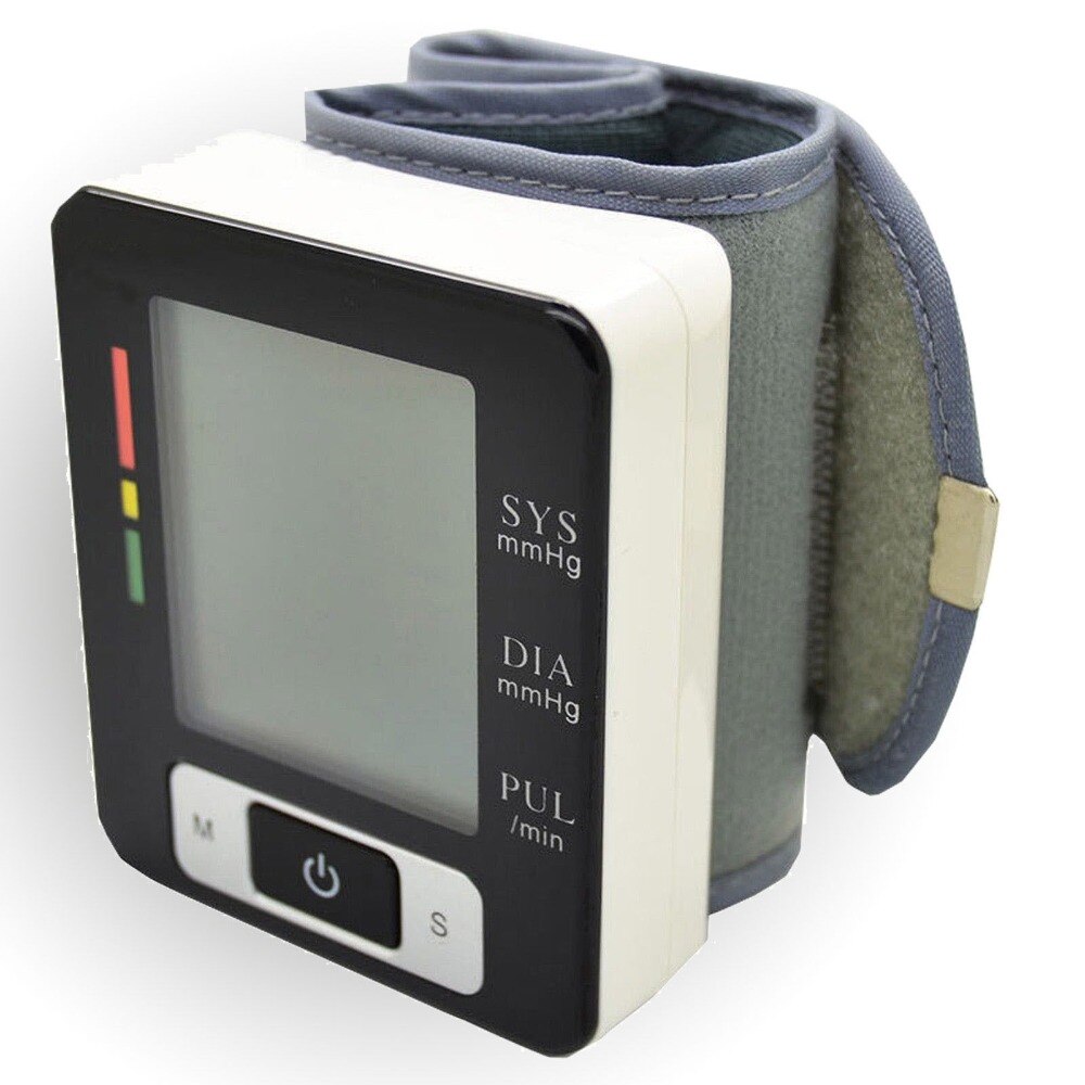LCD Automatic Digital Wrist Cuff Blood Pressure Monitor Heart Beat Rate Pulse Meter Tonometer Sphygmomanometers