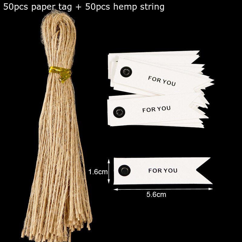 50 piezas de papel blanco marcadores gracias decoración de la boda etiqueta del de caja de embalaje etiquetas papelería suministros de oficina: for you