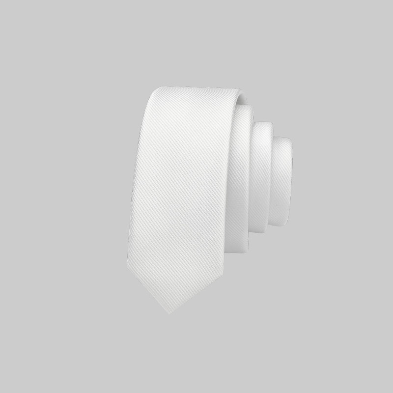 Cravate fine en soie pour hommes, nouveauté, décontractée, vert clair, 4CM,: WHITE