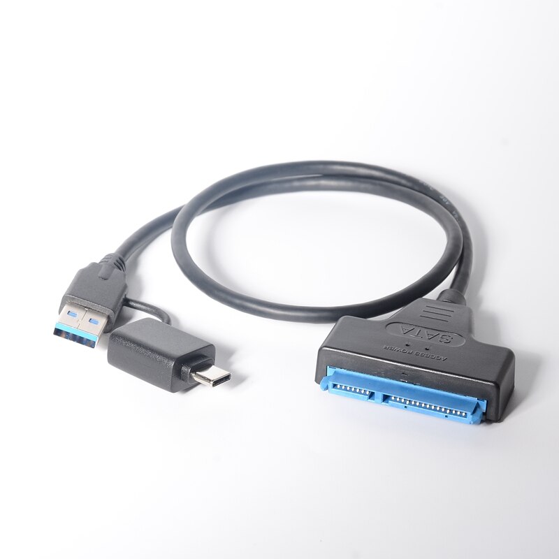 Usb 3 usb c sata adapter 2.5 tum sata till usb 3.0 typ c kabel 22 stift 7+15 hdd/ssd sladd stöd uasp seriell ata iii för 2.5 sata