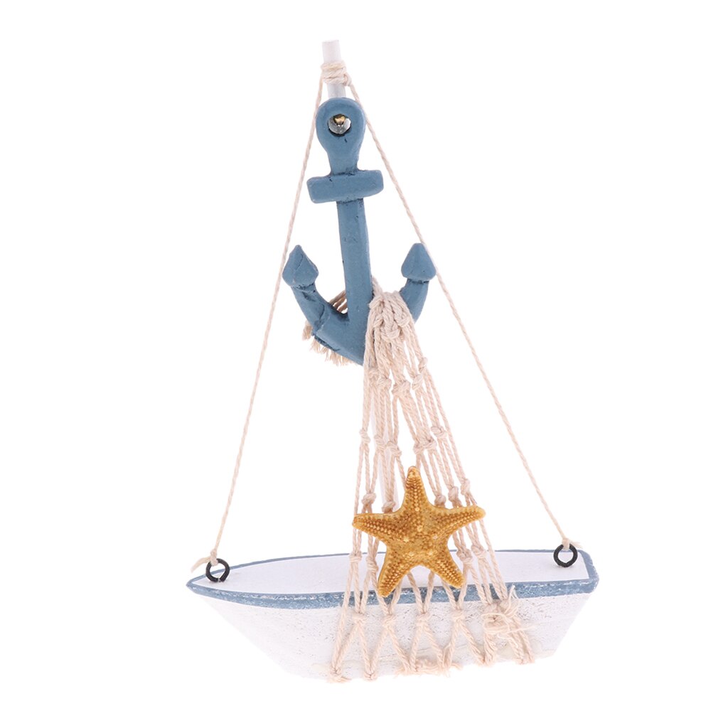 Nautical Sailboat Mini Wooden Anchor Sailing Ship Table Dislpay Deco #1