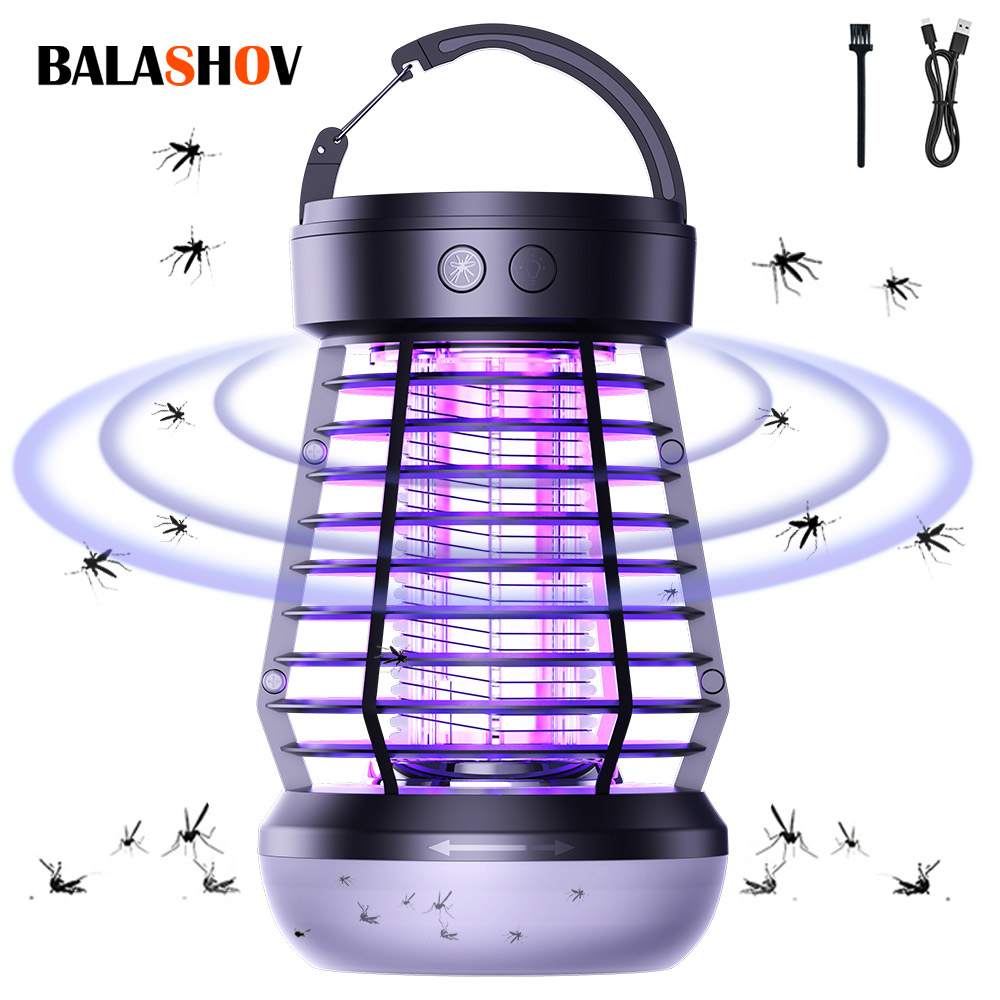 Muggen Killer Lamp Draagbare Elektrische Fly Trap Zapper Insect Killer Repellent Outdoor Mute Anti Muggen USB Oplaadbare