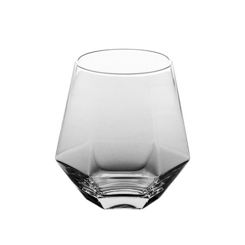 Geometry Whiskey Glass Diamond Crystal Glass Cup Golden Rim Transparent Coffee Milk-Tea Mug Home Bar Drinkware Couple Glass Cup