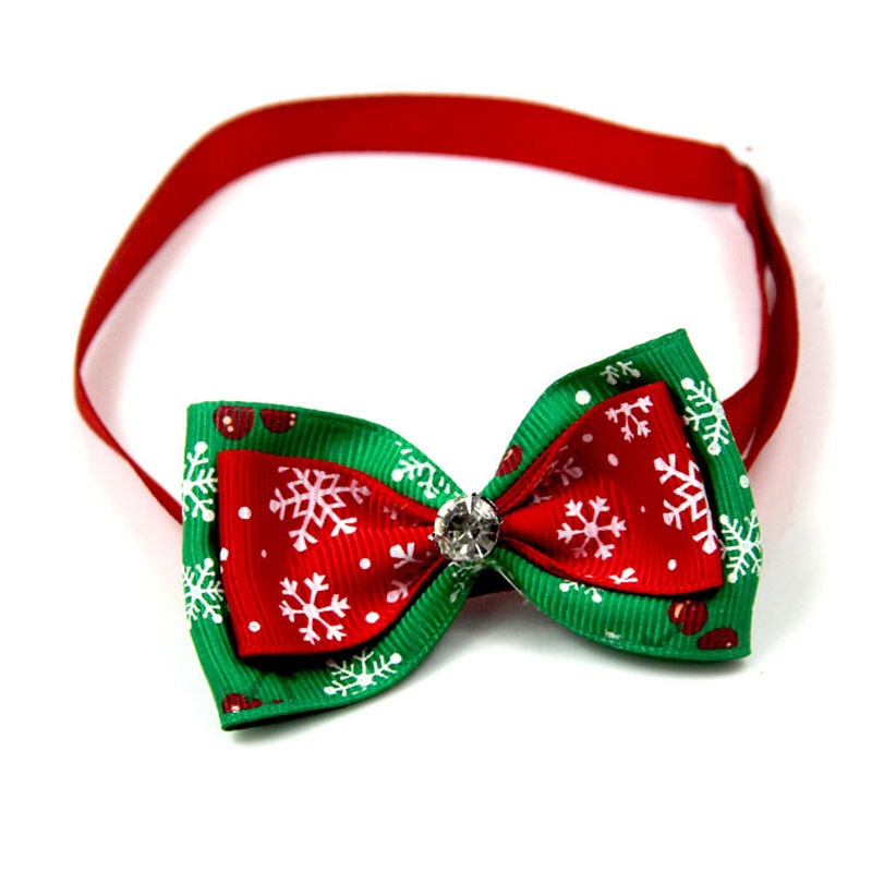 1PCS Adjustable Dog Cat Bow Tie Reflective Tape Neck Tie Pet Dog Bow Tie Pet Christmas Series Pet Bow Tie For Pet Accessories