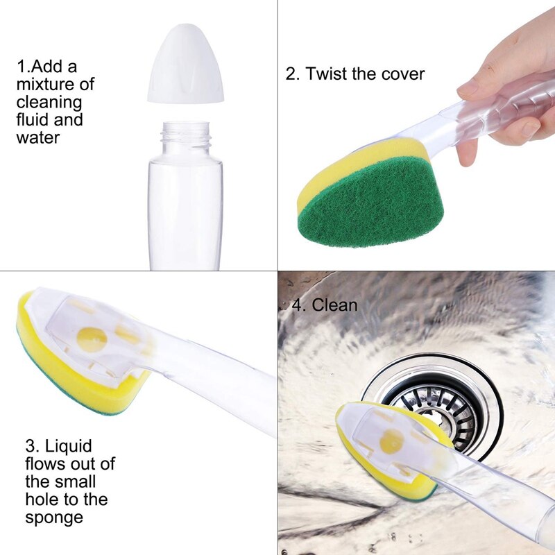 18 pièces plat baguette recharges remplacement éponge têtes à récurer tampons à récurer résistant plat baguette éponge pour évier de cuisine Cleanin