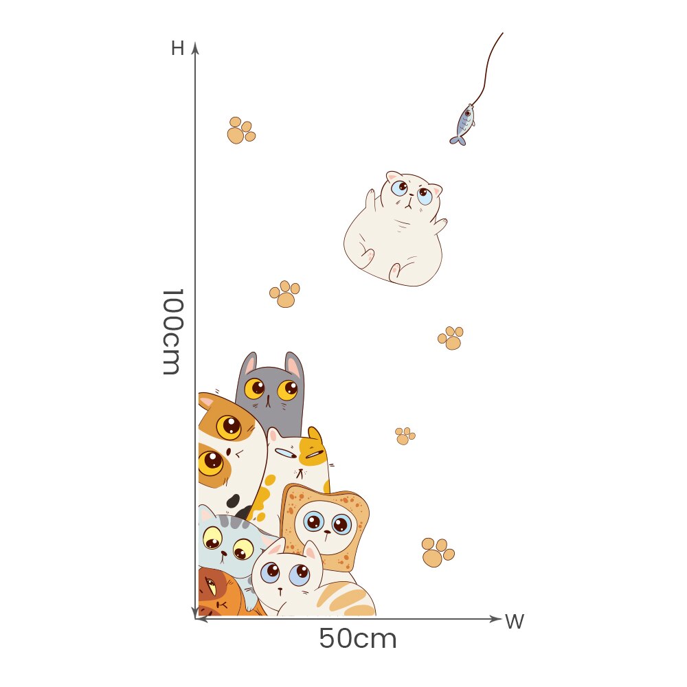 DKtie 40x60cm children's room stickers various patterns cute cartoon door stickers corner stickers baby room home decoration: C
