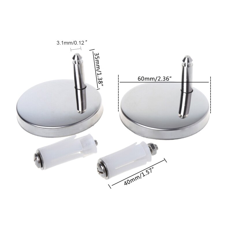 2Pcs Top Fix Wc Toiletbril Scharnieren Fittings Quick Release Cover Scharnier Schroef