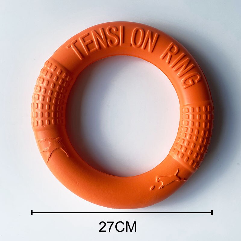 Hundleksaker för stora hundar eva interaktiv träningsring avdragare resistent för hundar husdjur flygande skivor bitring leksak för liten hund: Orange -27cm