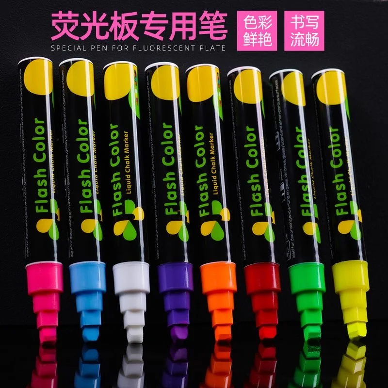 7/9 Stuks Vloeibaar Krijt Uitwisbare Markeerstift Whiteboard Graffiti Led Advertentie Krijtbord Fluorescerende Marker Pen Art Supplies