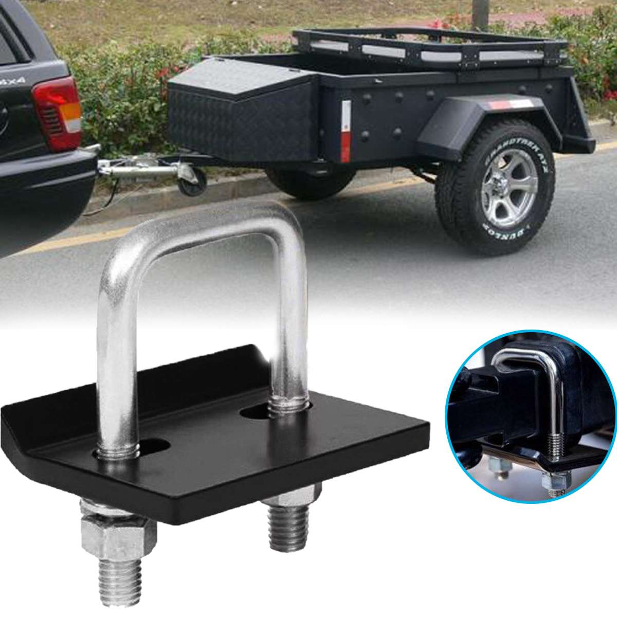 General Trailer Damper U-Bolt Heavy-Duty Anti-Rattle Stabilizer Hitch Tightener Lock Down Tow Clamp Trailer Couplings Accessorie