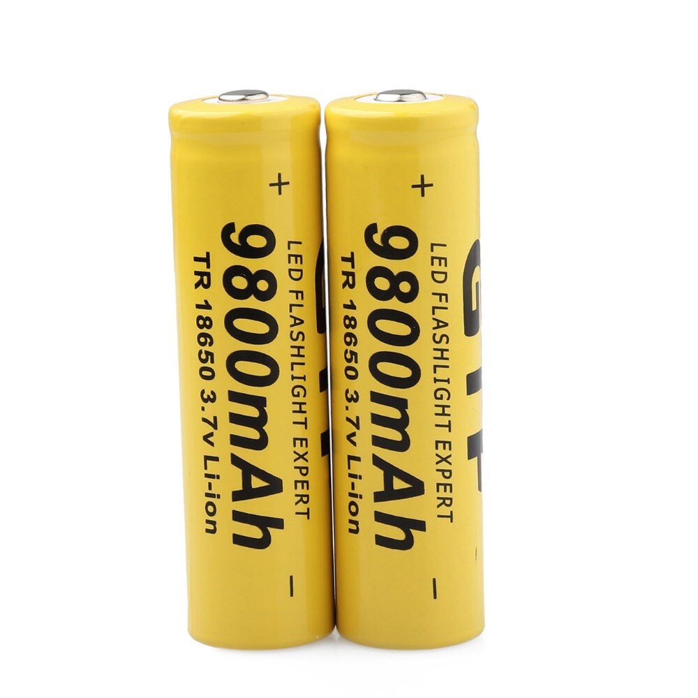 18650 Batteries 3.7V 9800mAh 18650 Rechargeable Li-ion Battery for Flashlight Torch Led Light +2 slot 18650 battery Charger