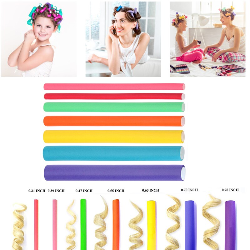 Brainbow 10 Stuks Soft Foam Haar Roller Flexibele Haar Curling Staaf Haar Curler Makers Bendy Twist Krullen Flexi Diy Rollers styling