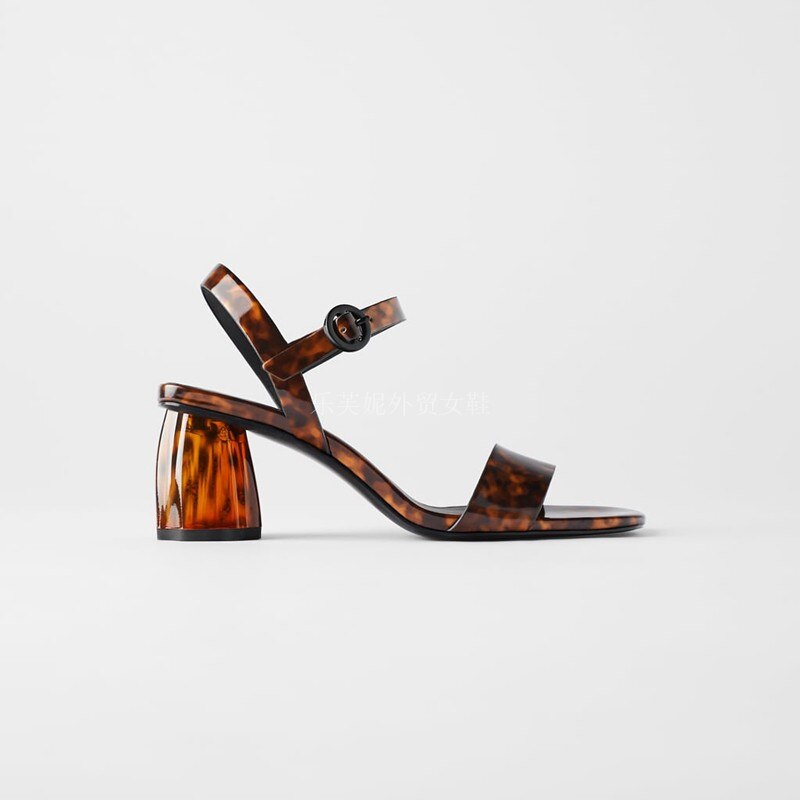 Withered chaussures d'été femme femmes chaussures femmes sandales ins haute rue vintage talons chaussures femme talons léopard sandales femmes