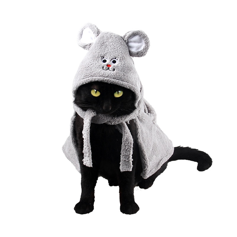 Cute pet bathrobe, small and medium dog microfiber dog super absorbent cat bath cloak pet dry towel - panda frog