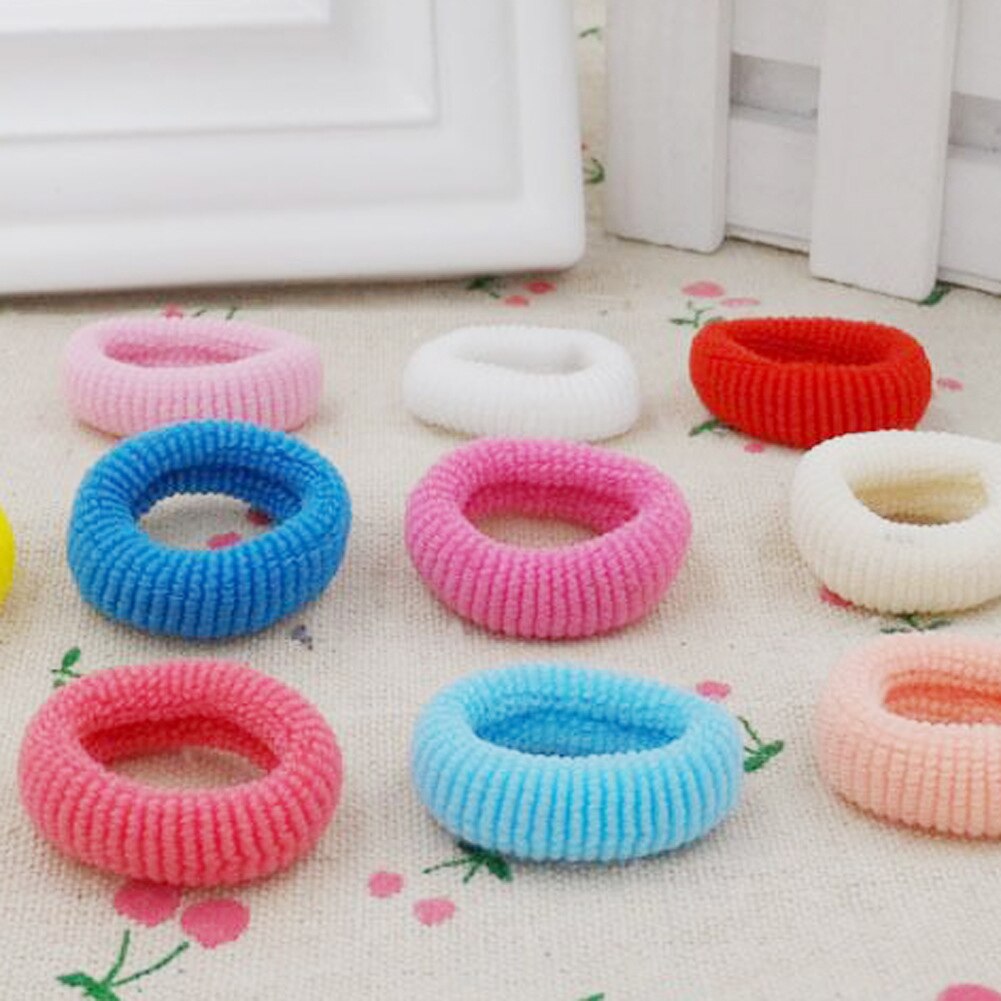 100pcs Mix Color Girls Colorful Elastic Hair Rope Tie Ponytail Holders Accessories Girl Women Rubber Bands For Children Kids