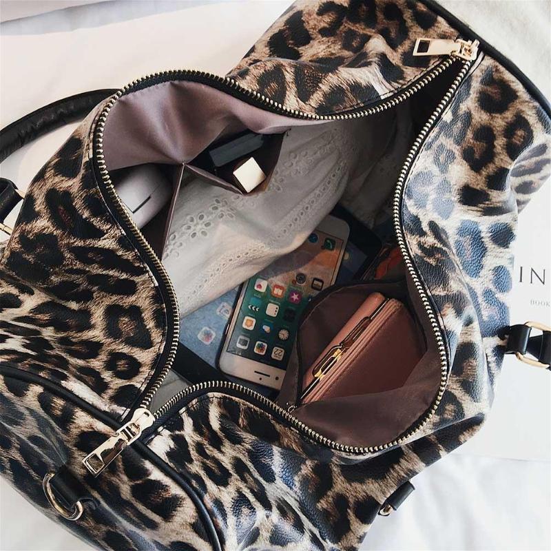 Leopard weekender duffle bag lett vanntett travel duffle bag sammenleggbar reisetaske