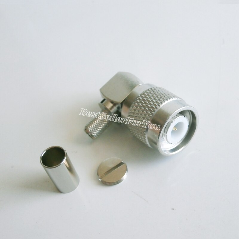 5x TNC Male Plug 90 Degree RA Crimp LMR240 RG-8X RG8X RG59 Cable Right Angle Connector