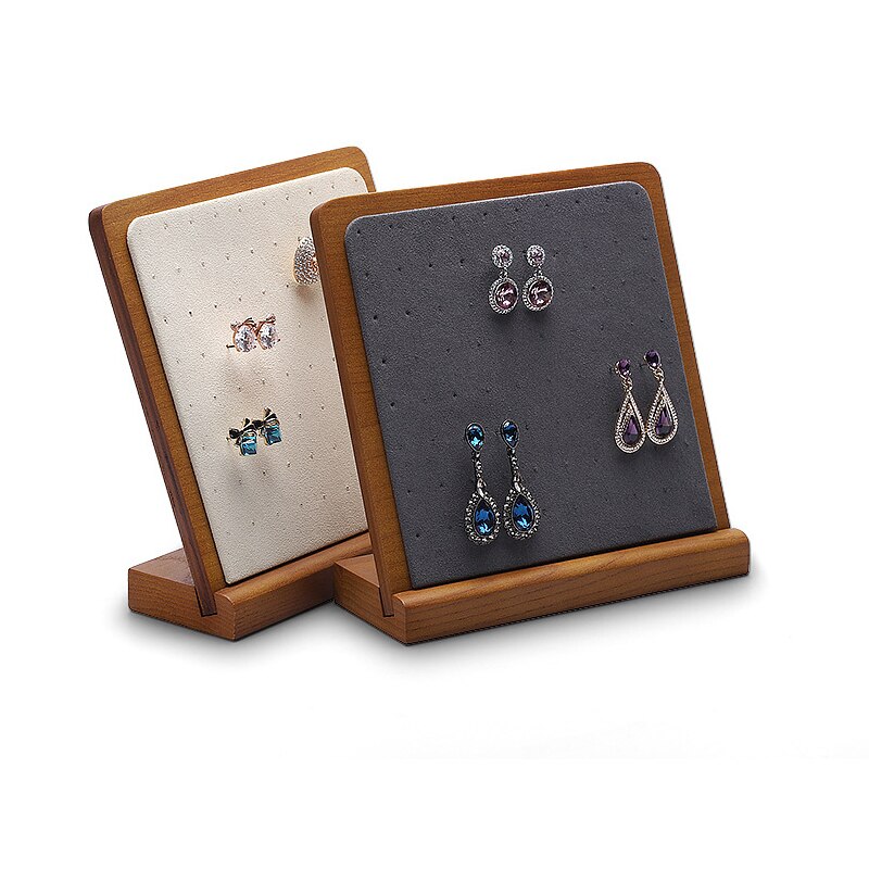 Soporte desmontable de madera para colgar joyas, estante para colgar pendientes, soporte de pendientes, soporte de pendientes de madera maciza de bambú