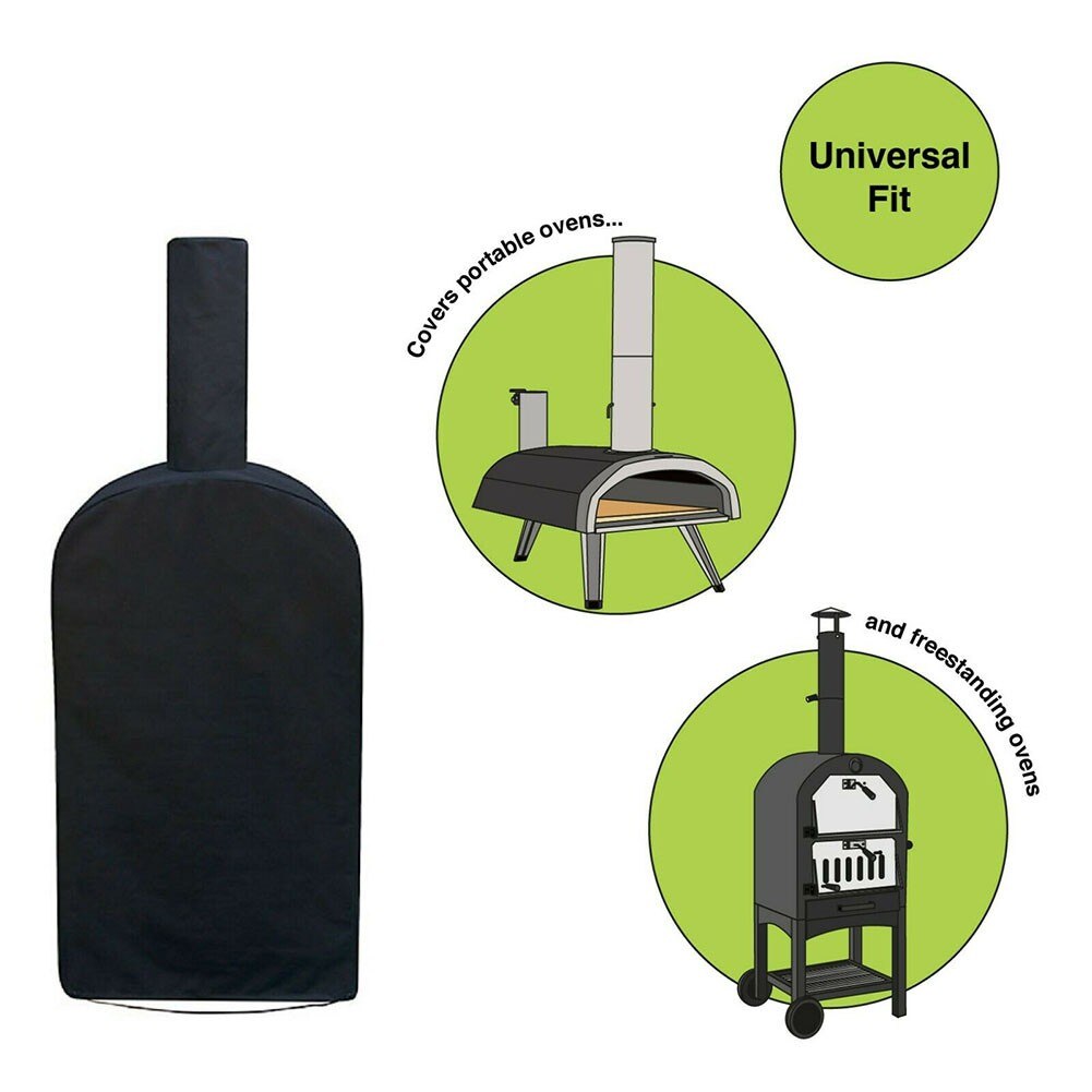 Outdoor Pizza Oven Cover Bread Oven BBQ Rain Dust Protector Cover Black Oxford Cloth Garden Grill Covers Heavy Duty 165x45x65cm