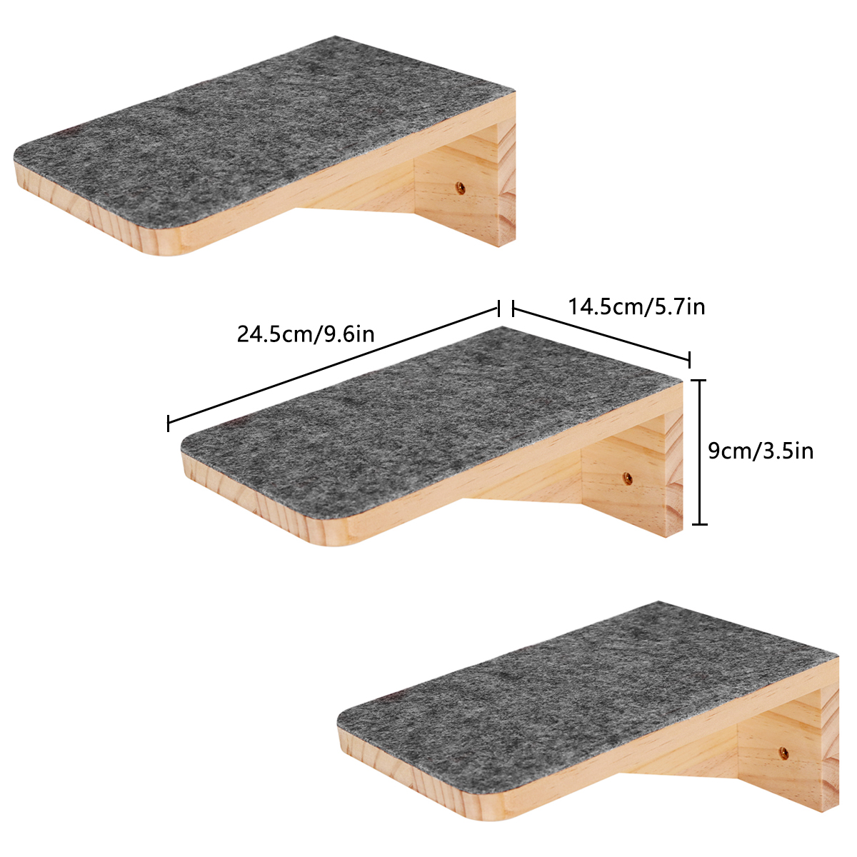 Cat Tree Wall Mounted Climbing Shelves Wooden Hammock with Ladder and Cat Bridge for Cat Perch Sleeping Pet Indoor Playground: Gold