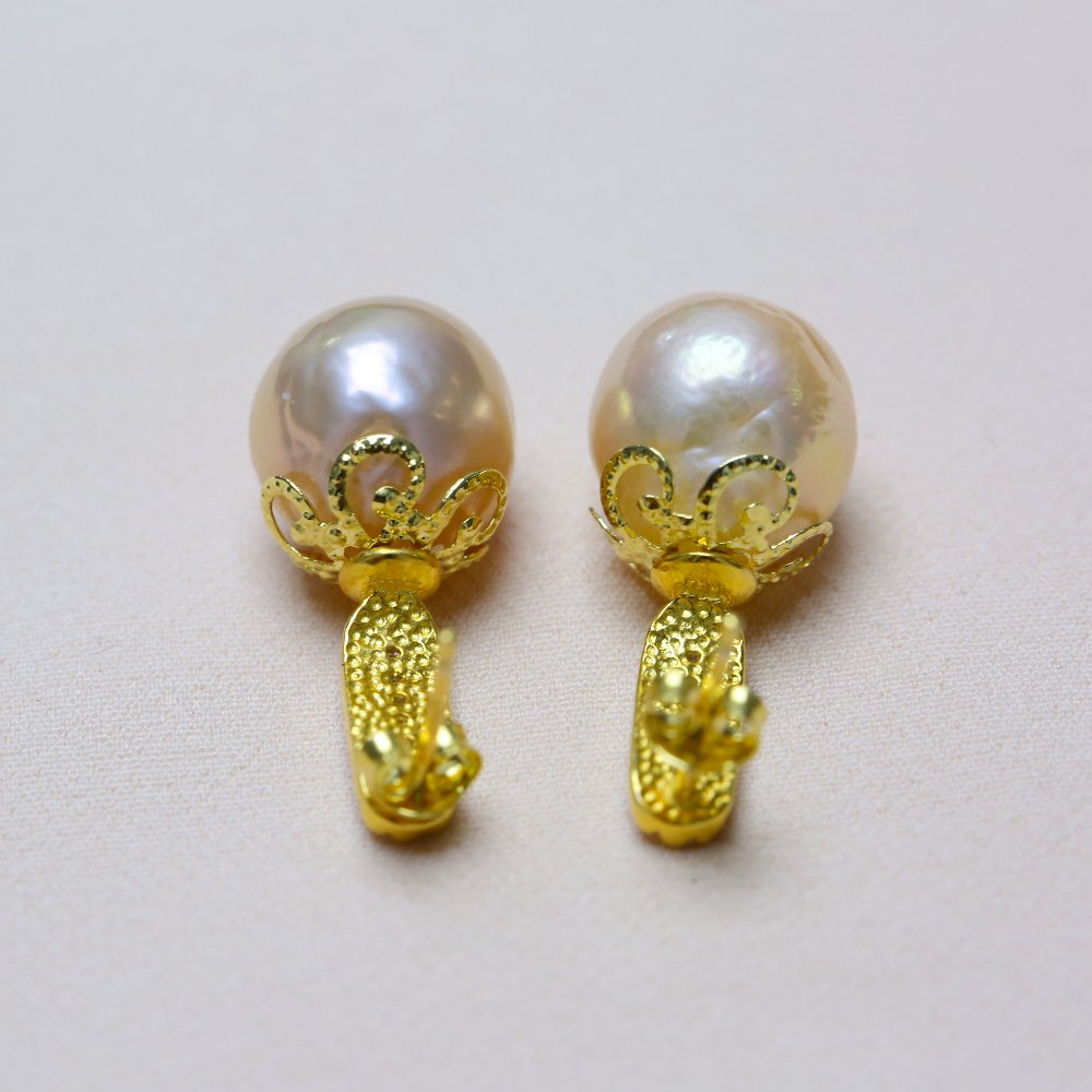 BaroqueOnly Edison pearls 925 Silver LOVELY genuine freshwater pearls stud earrings diamond earrings super shining EF