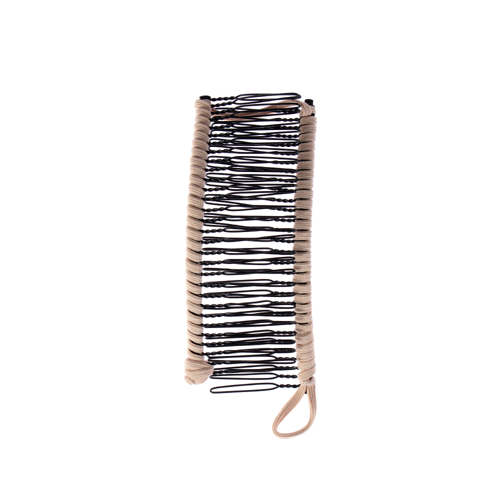 1PC Vintage Unisex Lazy Banana Combs Stretchable Metal Hairclip Head Massage Stretchable Comb Hair Styling Tool Acces: beige 30 comb