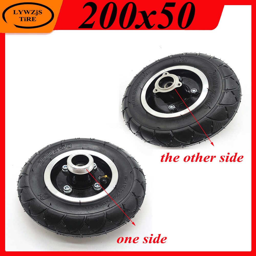 200x50 Pneumatic Wheel Tire 200*50 Inner Outer Tyre with Disc Brake Rim for Electric Scooter Parts
