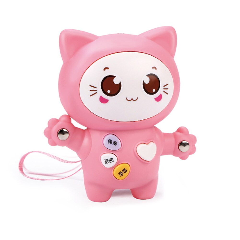 Cute Electronic Music Scale Kitty Toys Parent-Child Interaction Toy Cartoon Rercorder: Pink