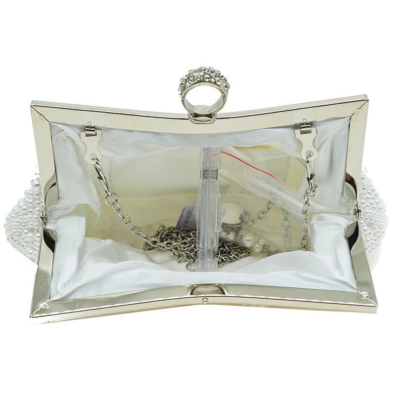 Perle Damen Abend Kupplung Tasche Frauen Bote Schulter Handtaschen Weibliche Abendessen Party Telefon Lange Kette Kupplung Geldbörse
