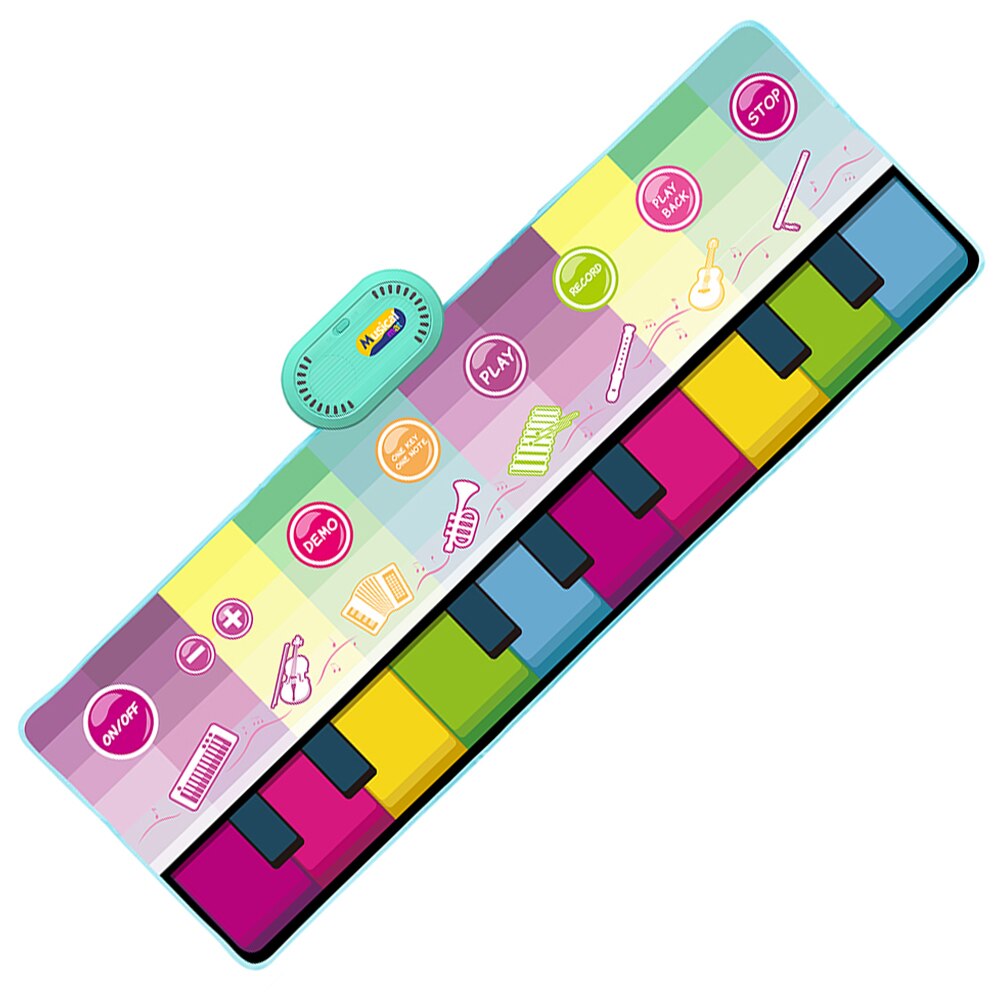 Coolplay tapis de Piano Musical pour enfants en bas âge tapis de danse pour clavier de sol avec 8 sons d'animaux tapis pour bébé jouets éducatifs: green