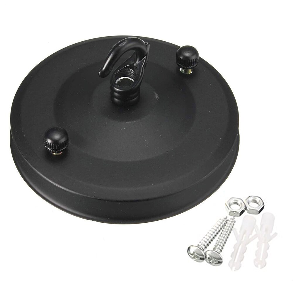 1/2/4 stücke Jahrgang Eisen Decken Rose Haken Platte Halfter DIY Anhänger Lampe Dekoration retro Decke Halfter für Leuchte D40: Schwarz / 2 Pack