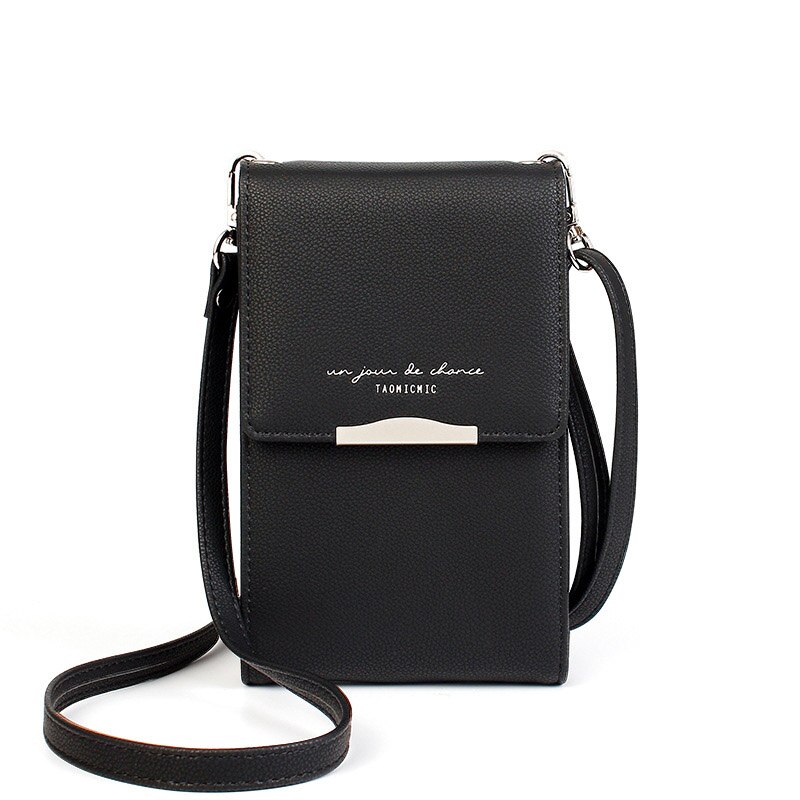 Mini Vrouwen Schoudertassen Vrouwelijke Telefoon Portemonnee Vrouwen Messenger Bag Kleine Crossbody Tas Dames Portemonnee Portemonnee: Black