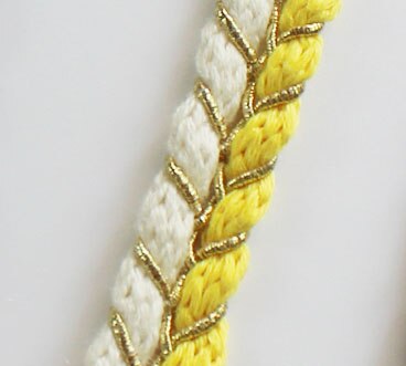6 jaardia kultainen punos köysi 1.5cm puuvillasekoitettu köysi kierretty puuvillanarut takin koristelu askartelu köydet ompelutarvike: Keltainen